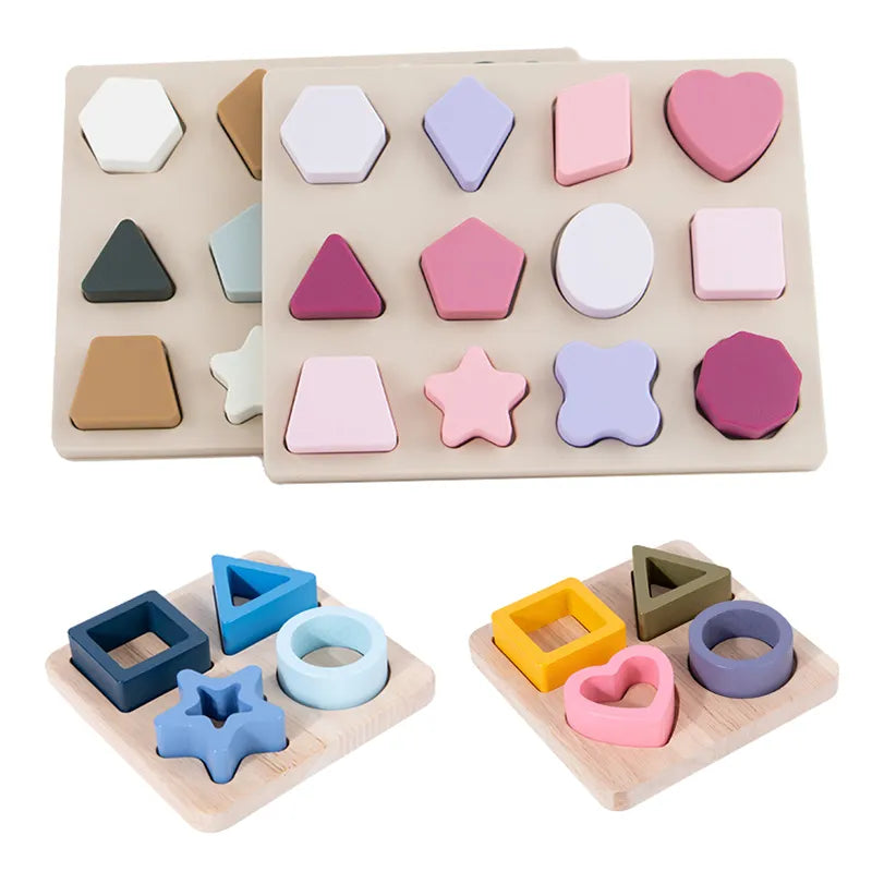 Montessori Shape Puzzle for Kids - Educational Wooden Learning Toy