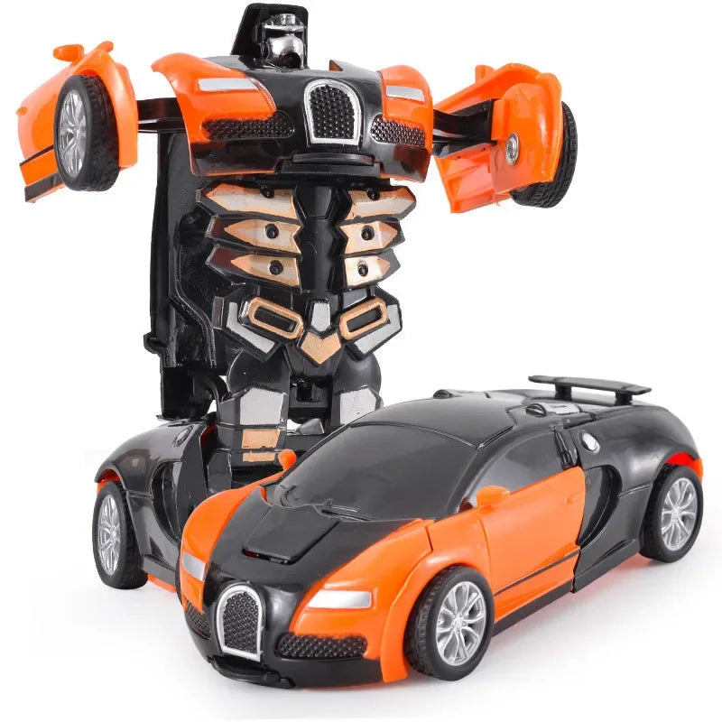 Transforming Robot Car Toy - One-Button Shape-Shifting Autobot for Kids