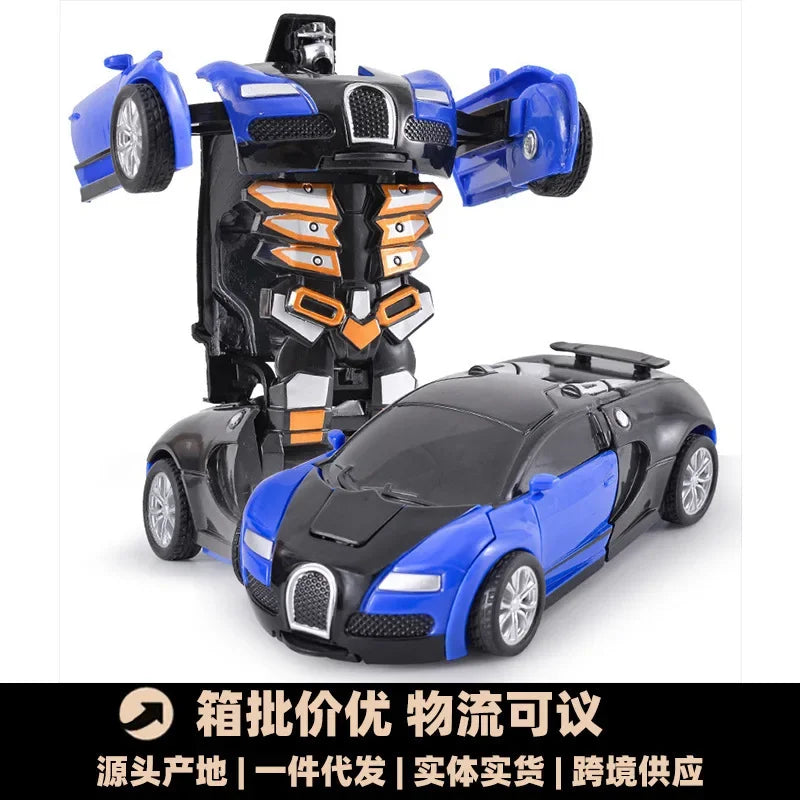 Transforming Robot Car Toy - One-Button Shape-Shifting Autobot for Kids