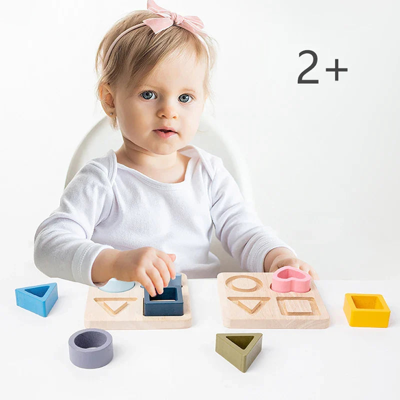 Montessori Shape Puzzle for Kids - Educational Wooden Learning Toy
