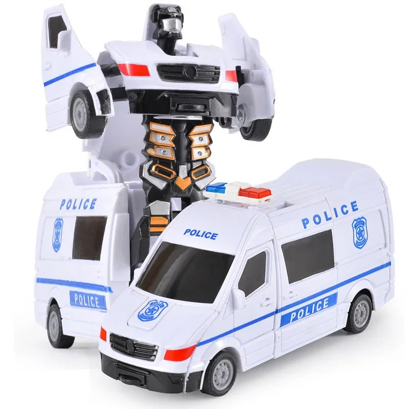 Transforming Robot Car Toy - One-Button Shape-Shifting Autobot for Kids