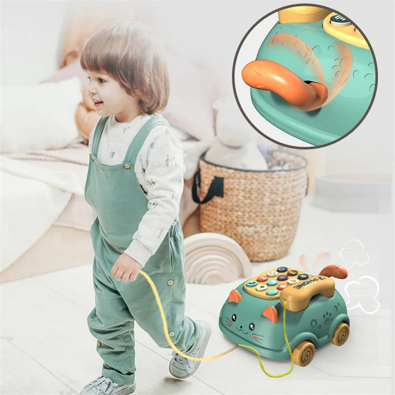 Montessori Musical Toy Telephone - Interactive Cat Phone for Toddlers