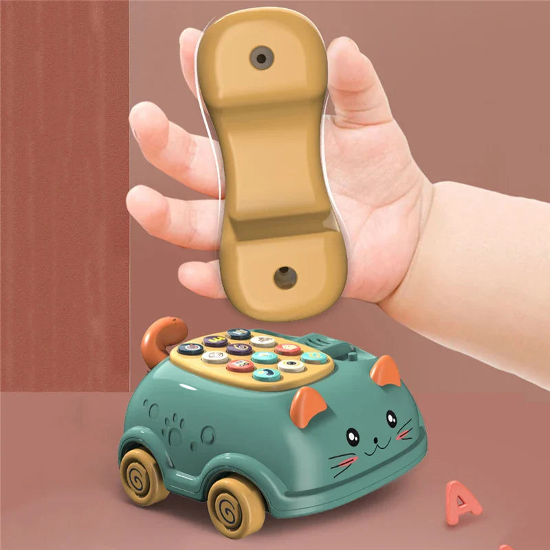 Montessori Musical Toy Telephone - Interactive Cat Phone for Toddlers