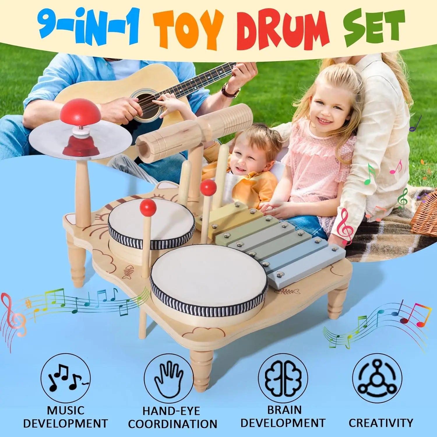 Wooden Toy Montessori Percussion Instruments Set For children multivariant-1