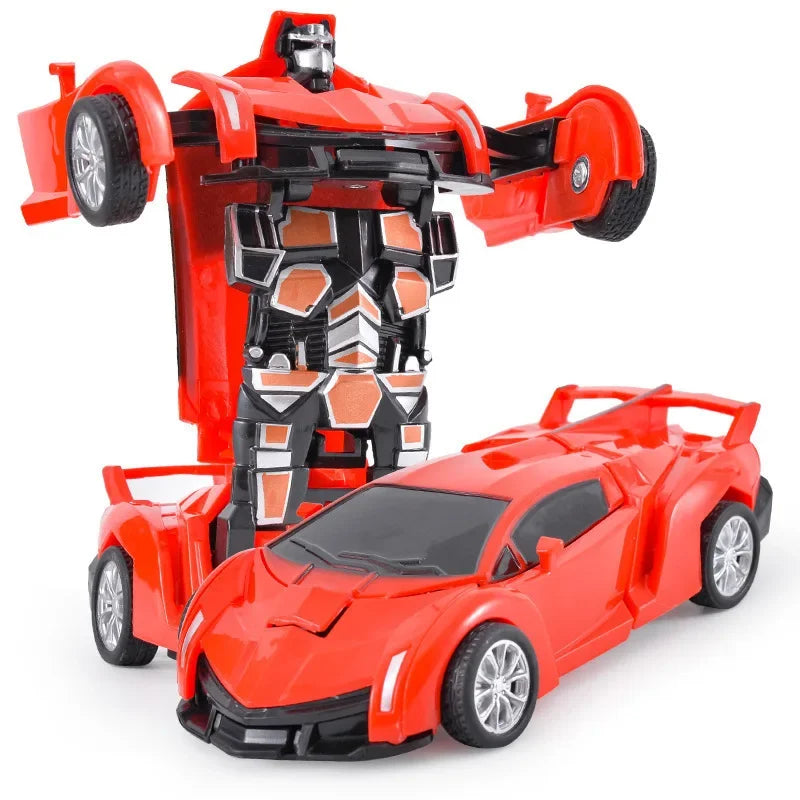 Transforming Robot Car Toy - One-Button Shape-Shifting Autobot for Kids
