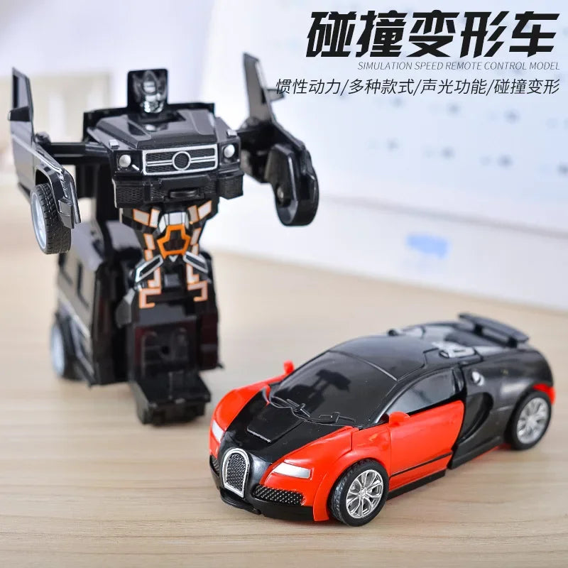 Transforming Robot Car Toy - One-Button Shape-Shifting Autobot for Kids