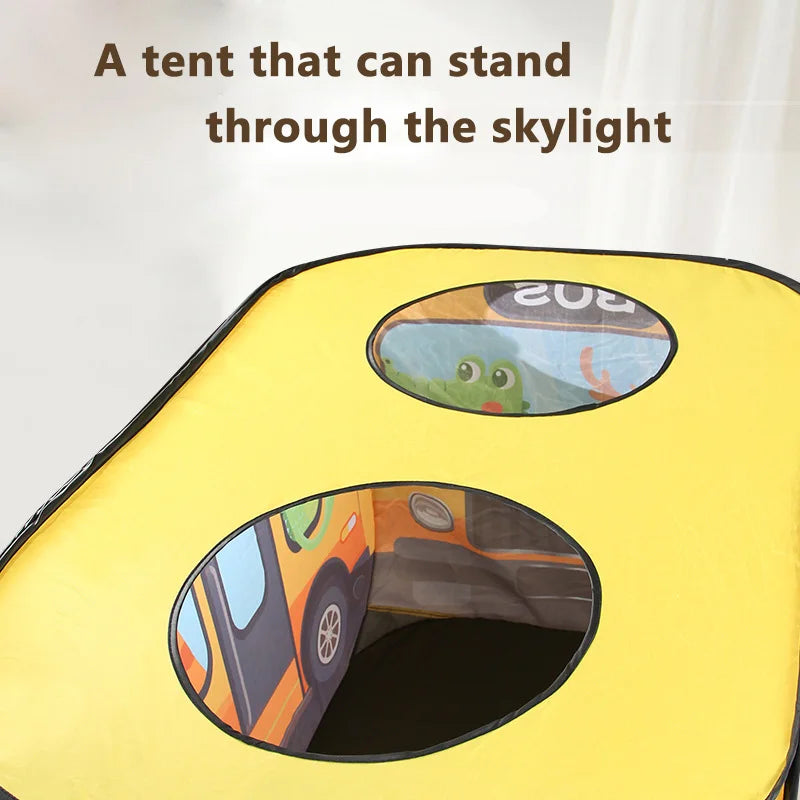 Kids Pop-Up Play Tent - Bus, Astronaut, Ocean & Dinosaur Themes - Instant Setup Playhouse