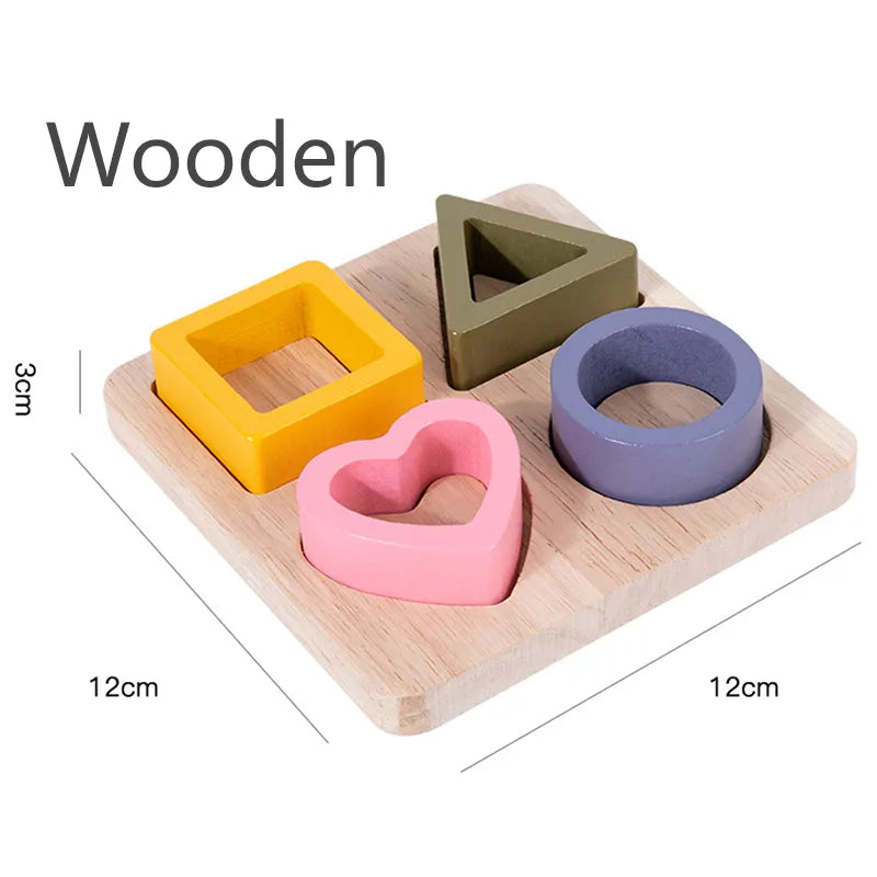 Montessori Shape Puzzle for Kids - Educational Wooden Learning Toy