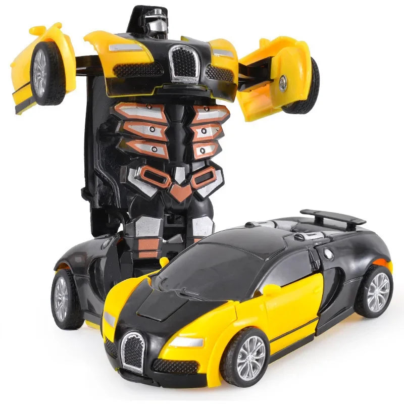 Transforming Robot Car Toy - One-Button Shape-Shifting Autobot for Kids