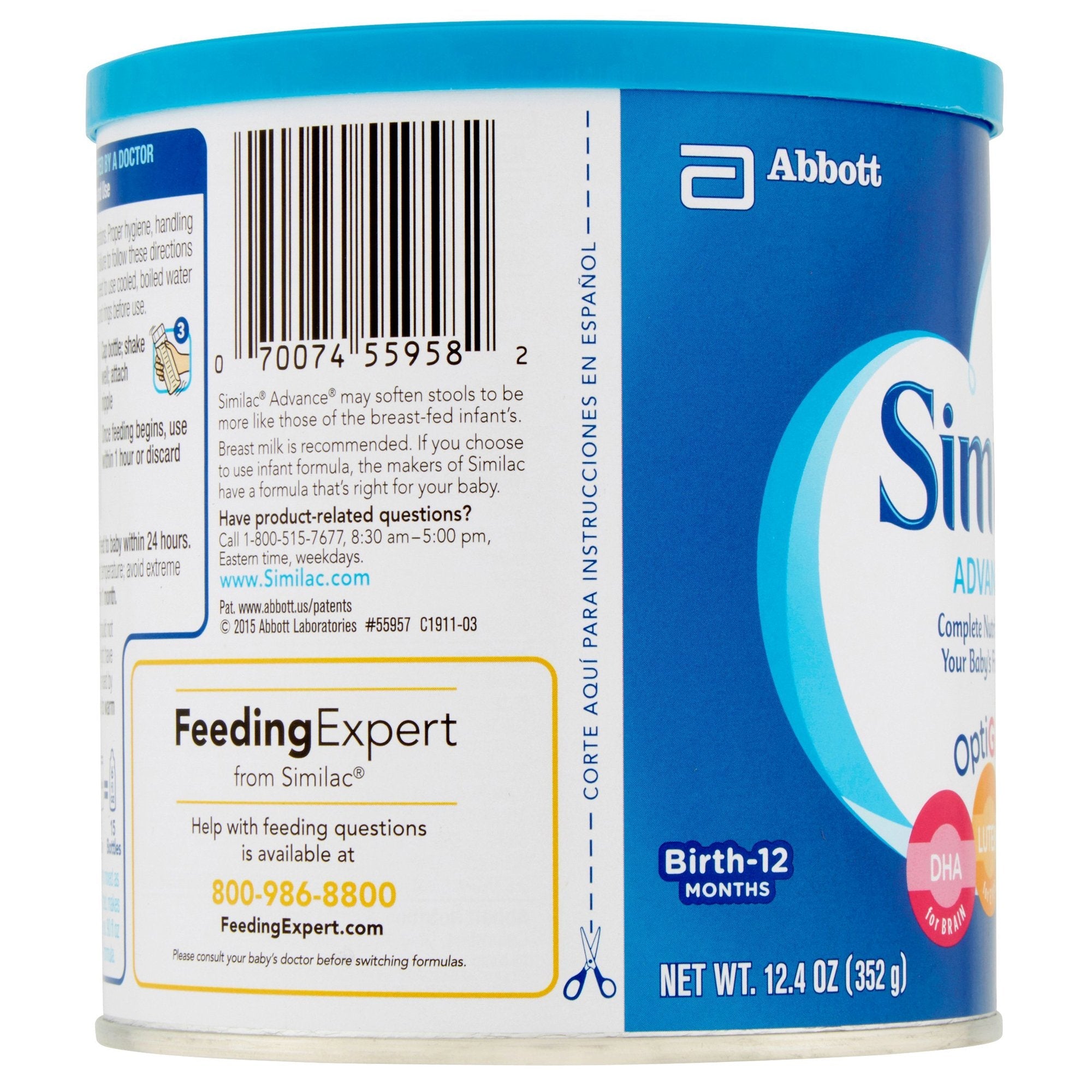 Similac Advance Infant Formula with Iron - Powder 12.4 oz Can | Baby Formula