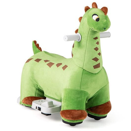6V Kids Ride-On Dinosaur Toy with Foot Pedal, Padded Seat & Music - Green