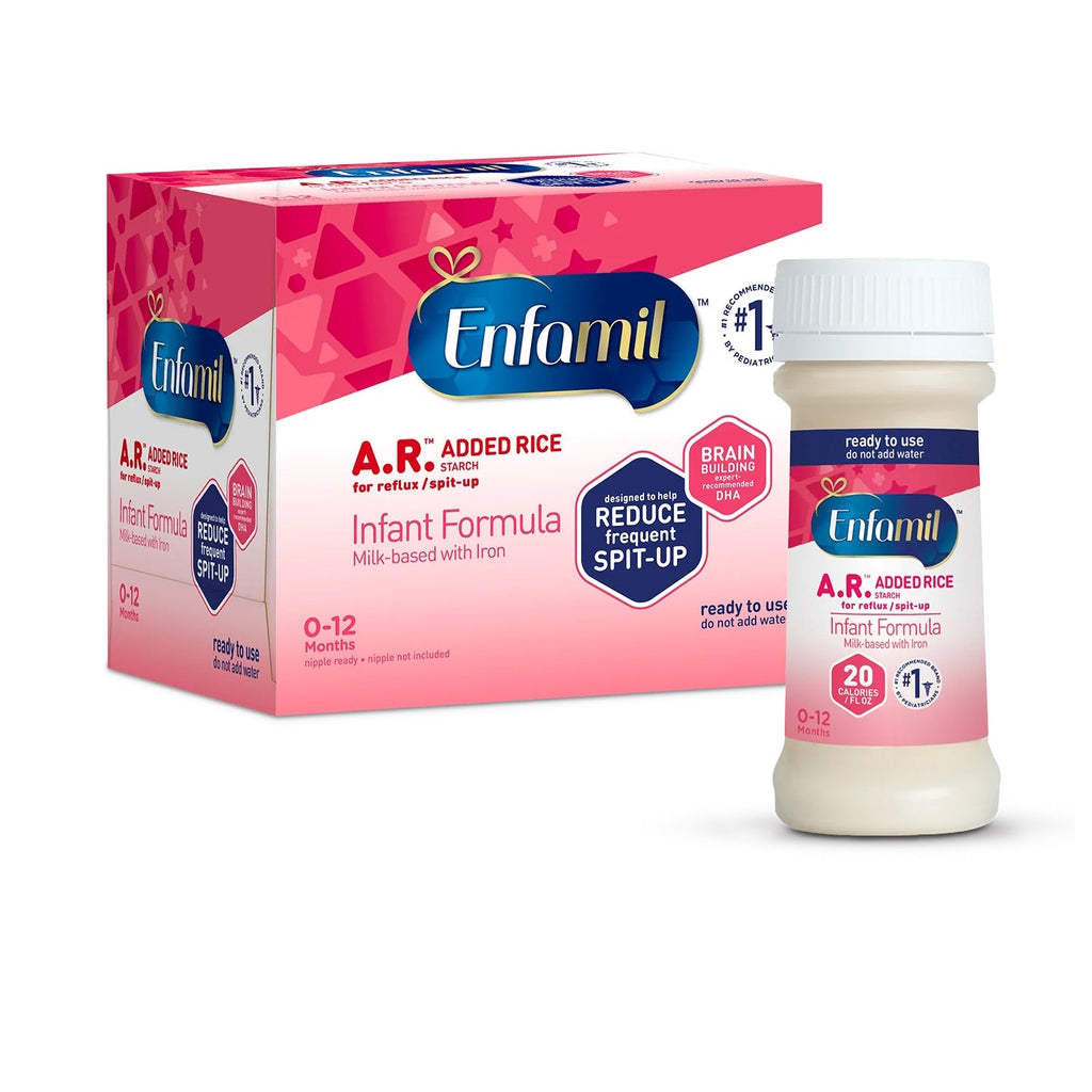 Enfamil A.R. Infant Formula with Added Rice - Ready to Use 2 oz Bottles for Spit-Up Relief