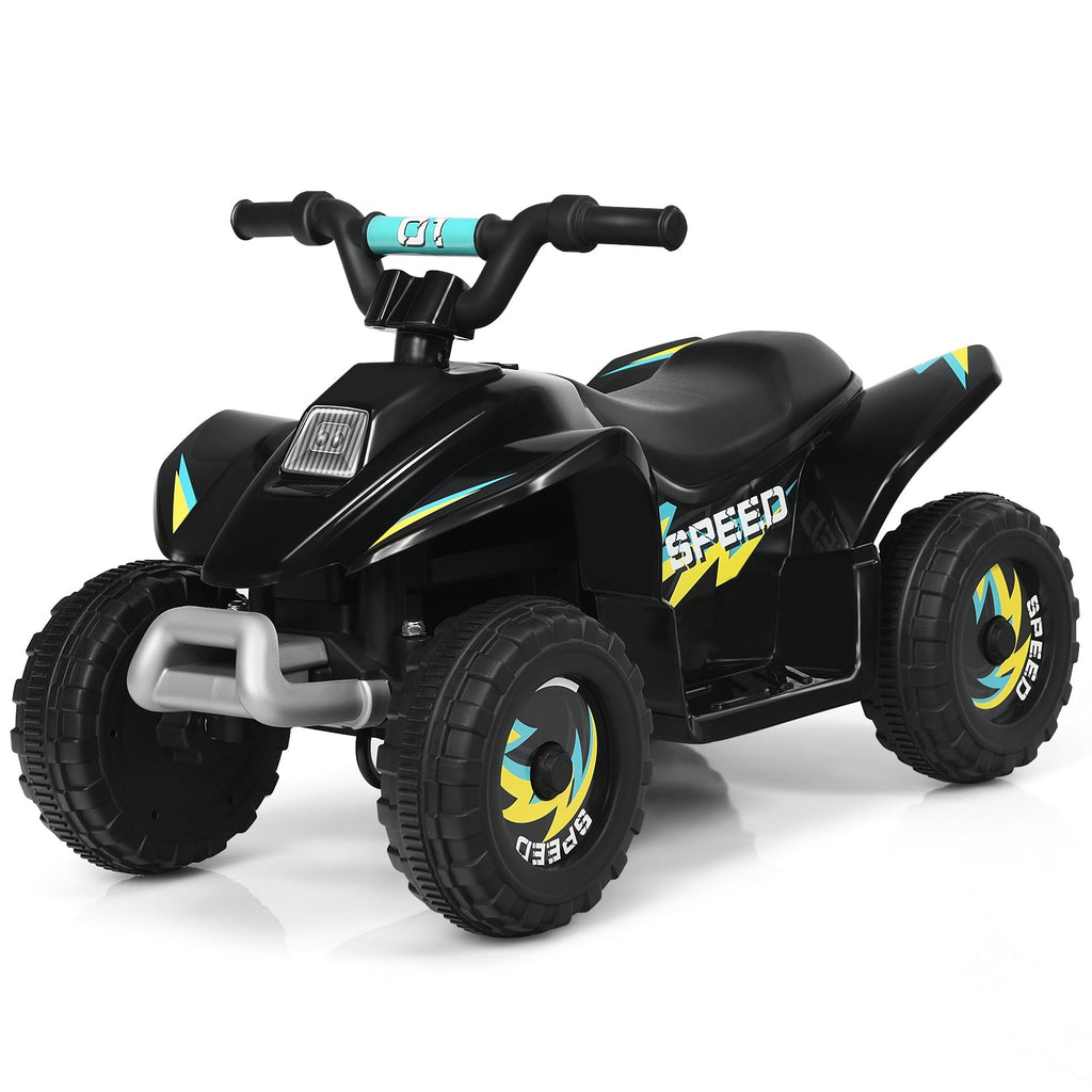 6V Kids Electric ATV Ride-On Toy - 4 Wheel Battery Powered Quad - Black