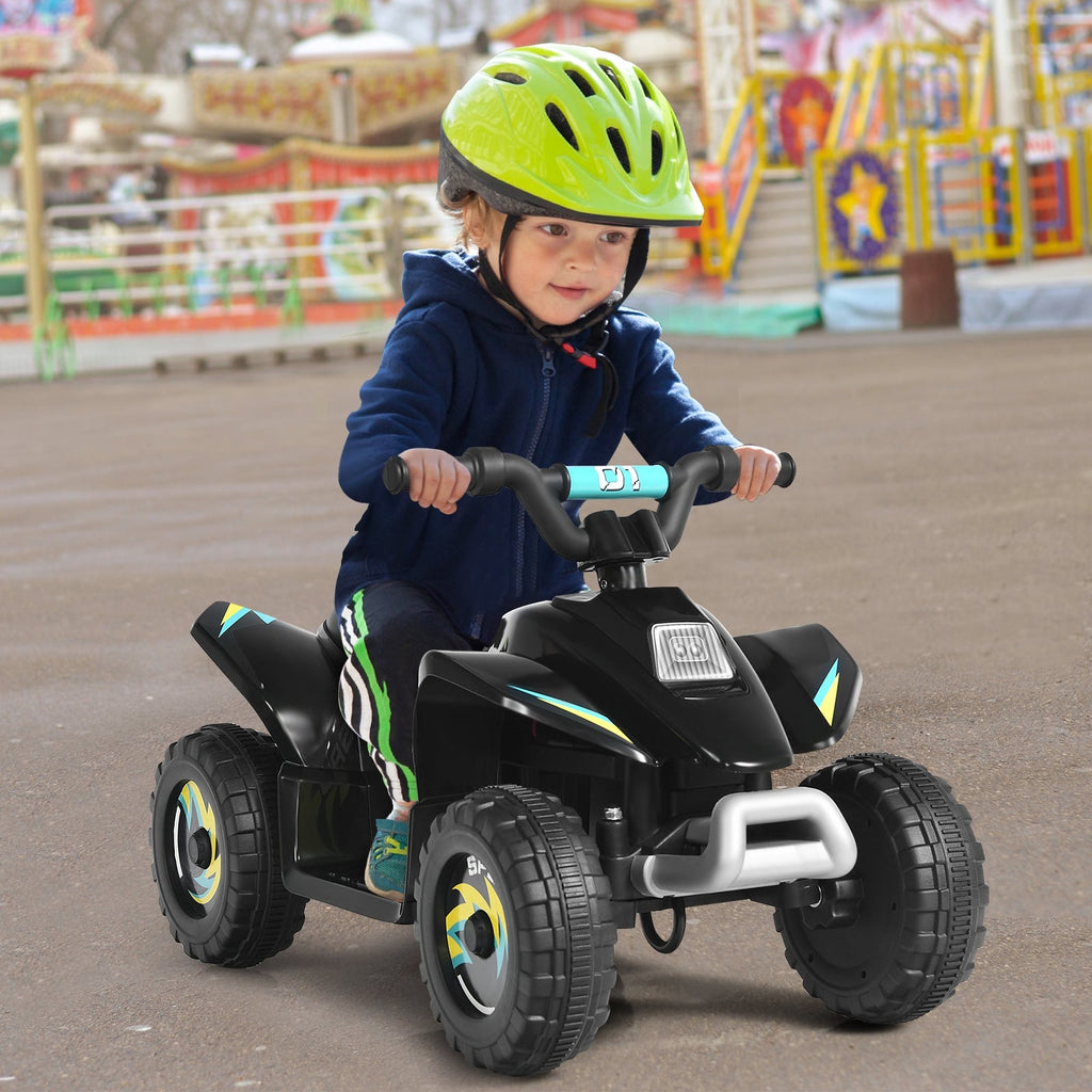6V Kids Electric ATV Ride-On Toy - 4 Wheel Battery Powered Quad - Black