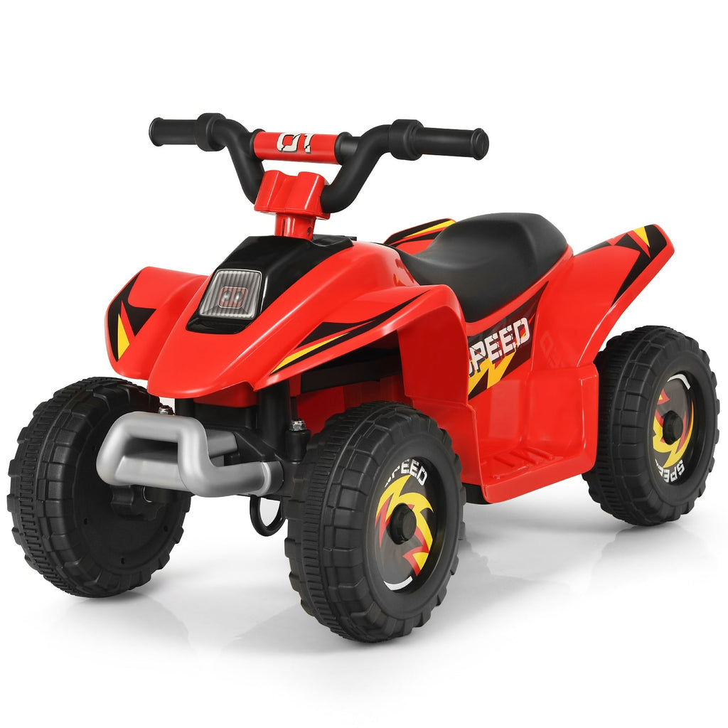 6V Kids Electric ATV Ride-On Toy - 4 Wheel Battery Powered Quad for Toddlers (Red)