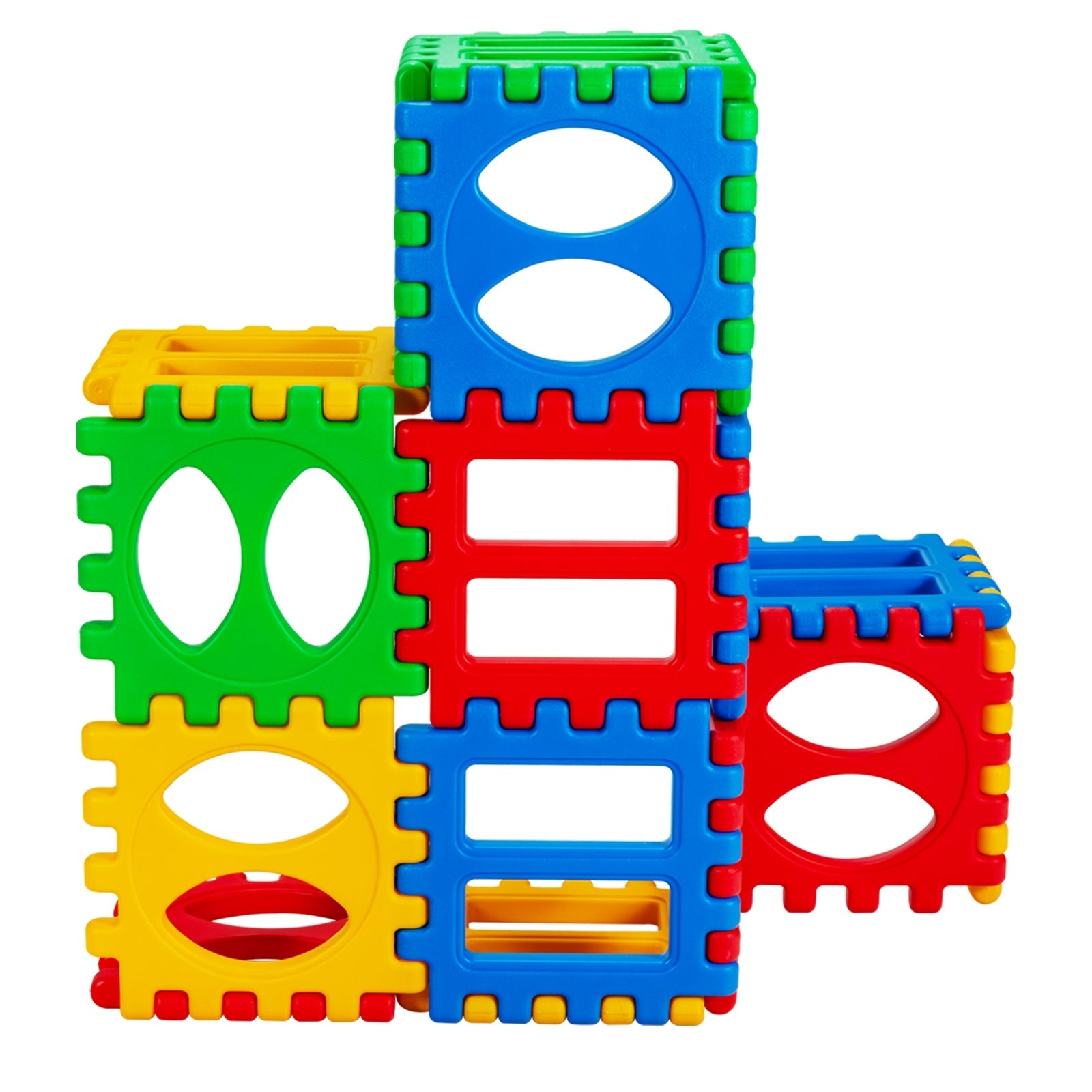 32-Piece Waffle Block Building Set - Educational STEM Toy for Kids